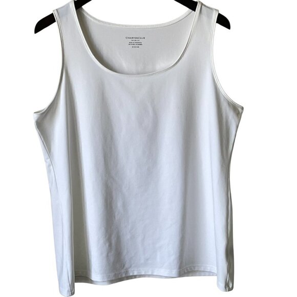 Charter Club Tops - Charter Club White Tank, 0X